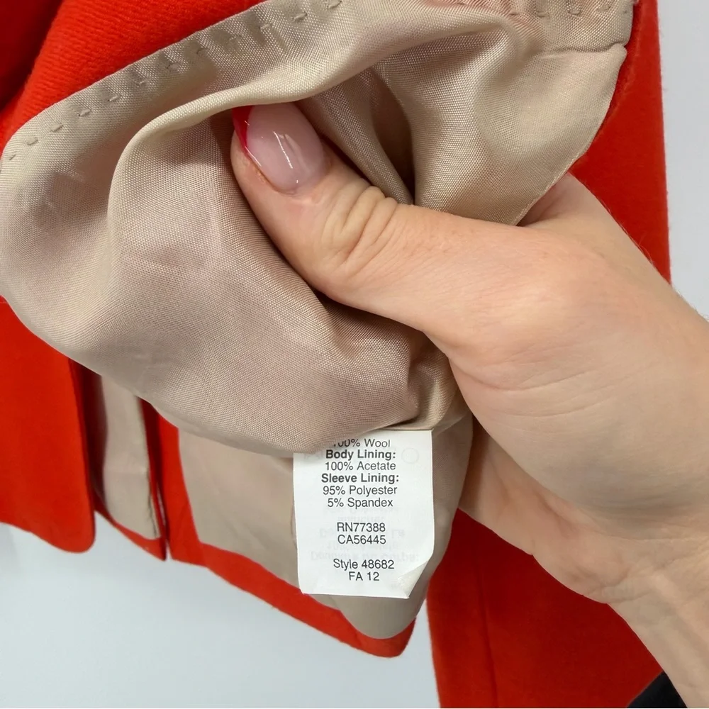 J‎ Crew Schoolboy Blazer Orange Women’s Size 0 Wool Jacket Career - Picture 4 of 12